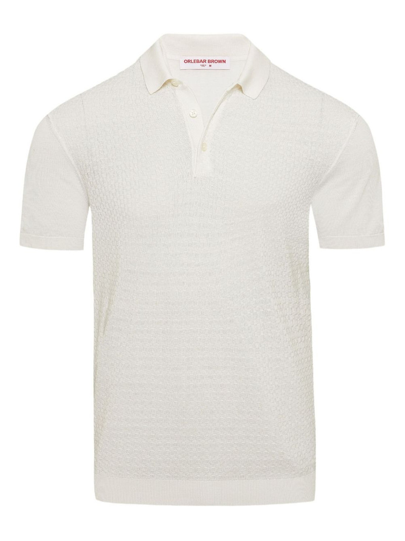 textured short-sleeve polo shirt 1