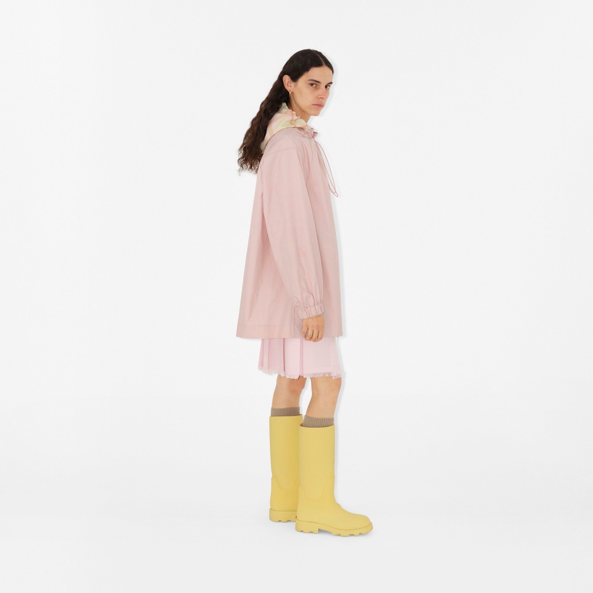 Check Hood Gabardine Parka - 3