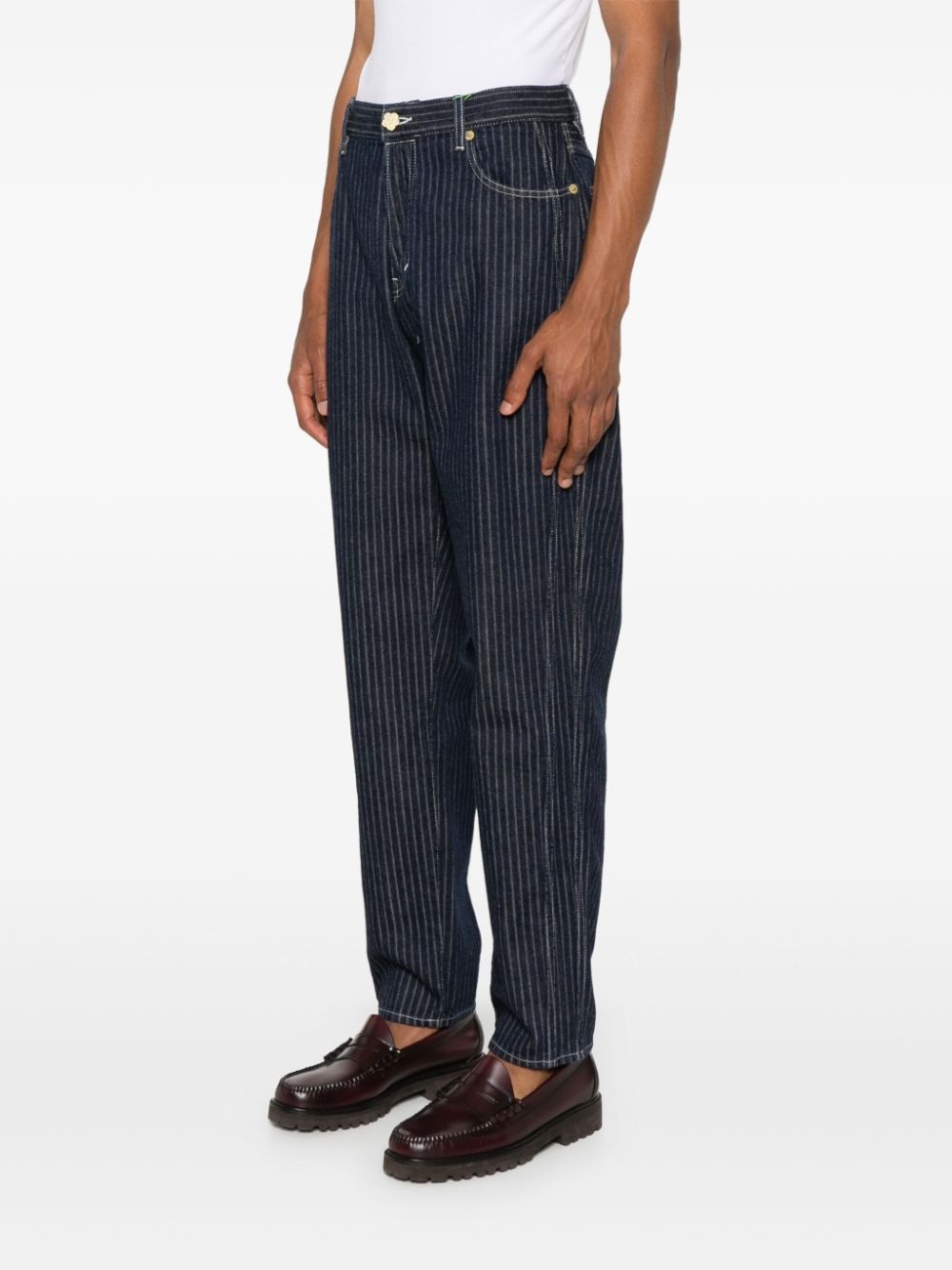 TAPERED-LEG PINSTRIPED JEANS - 3