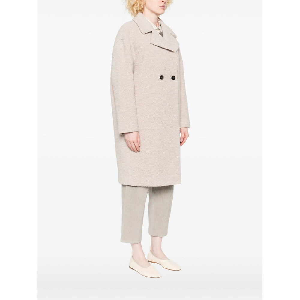 Harris Wharf London Neutrals Coats - Double Breasted & Peacoats Women - 5