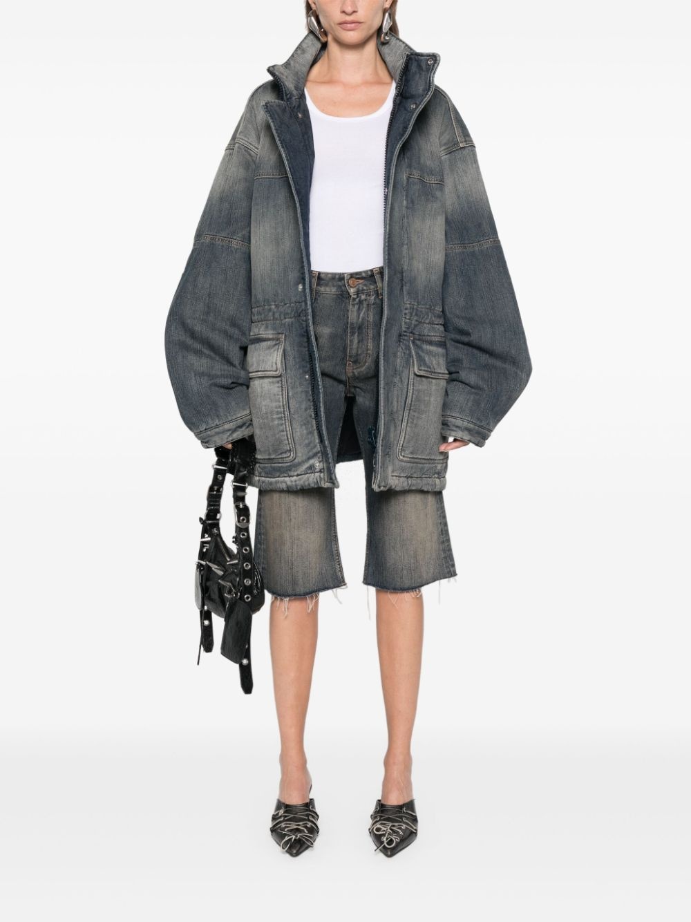 faded denim jacket - 3