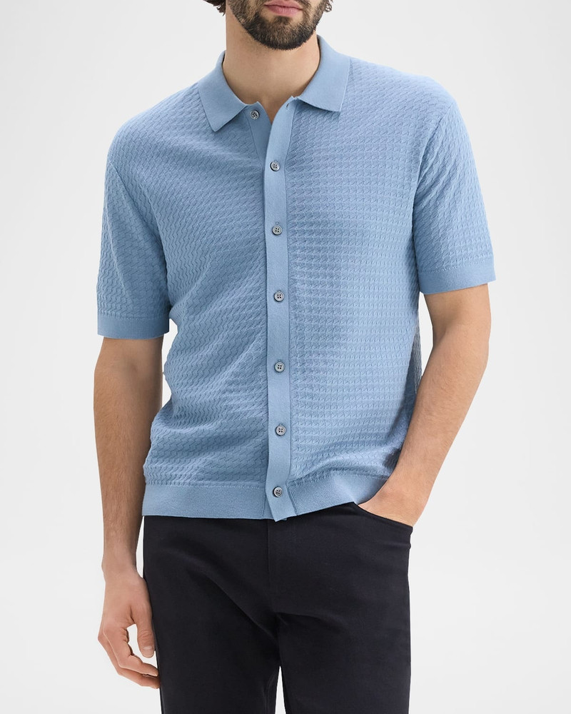 Theory Men's Cairn Cotton Waffle-Knit Shirt outlook