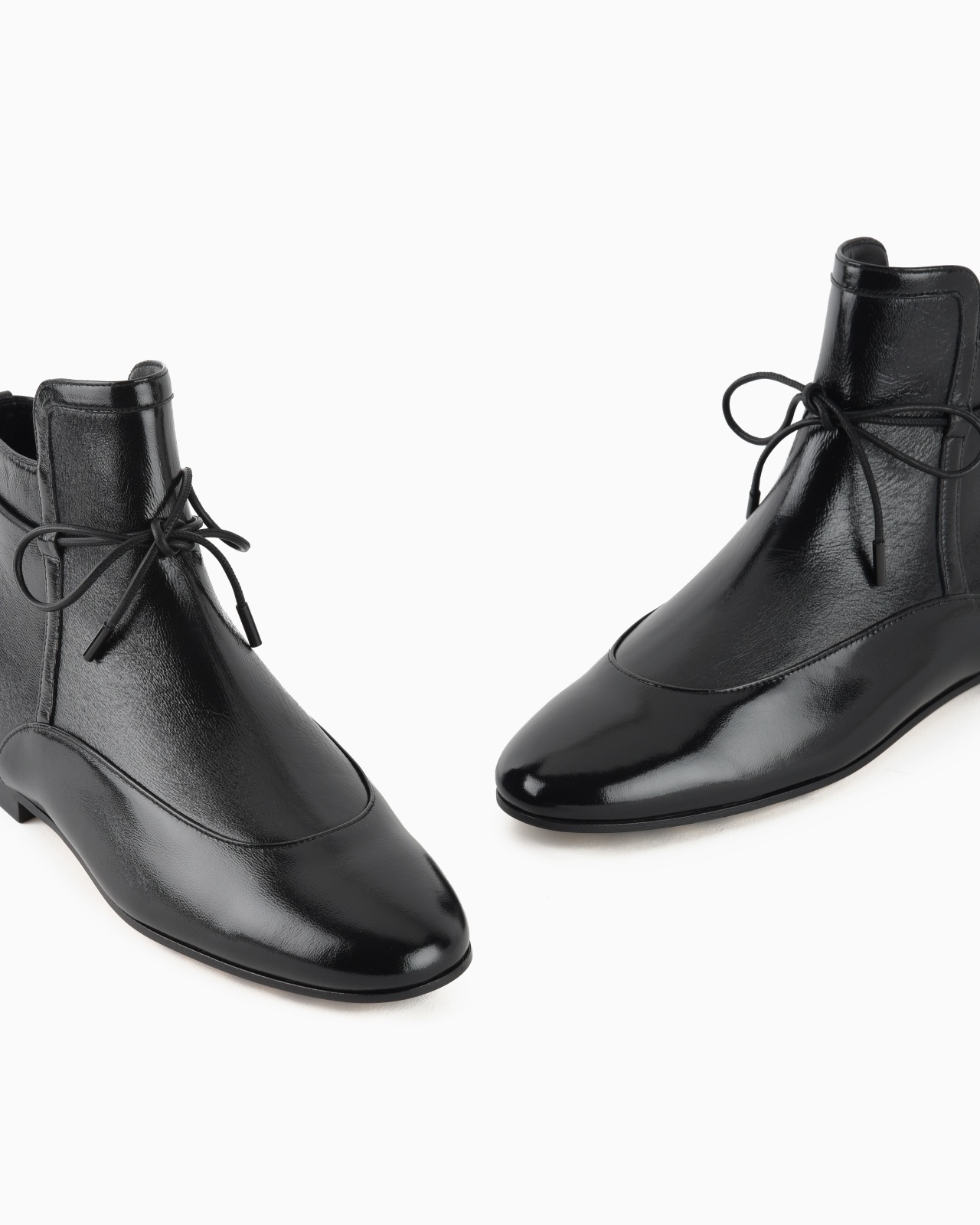 TEXTURED PATENT-LEATHER ANKLE BOOTS - 5