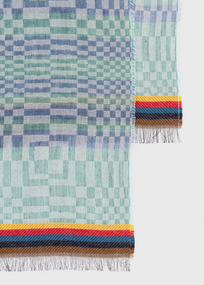 Paul Smith Navy 'Optical' Cotton-Blend Scarf outlook