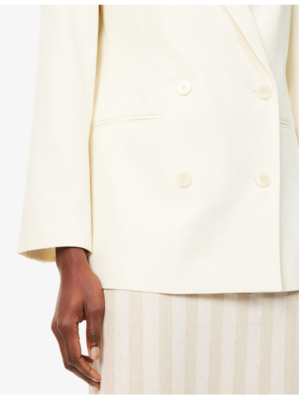 Jasmine Peak-Lapels Stretch-Woven Blazer - 5