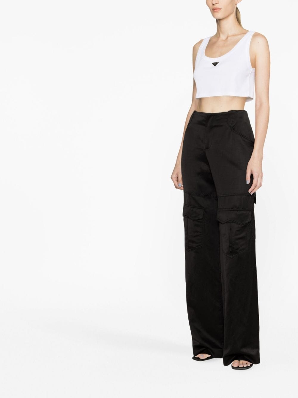 satin cargo trousers - 4