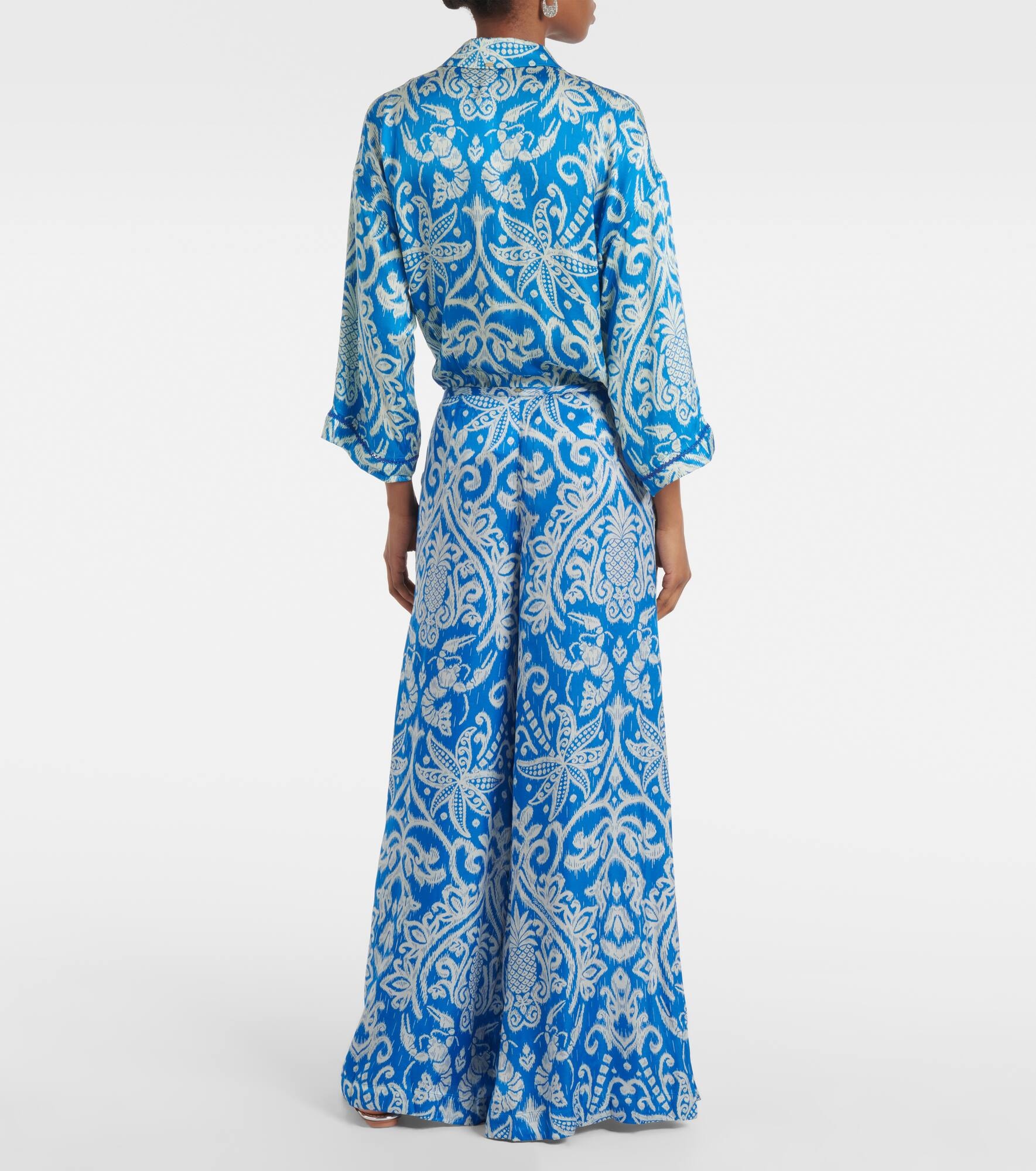 Clea high-rise printed wide-leg pants - 3