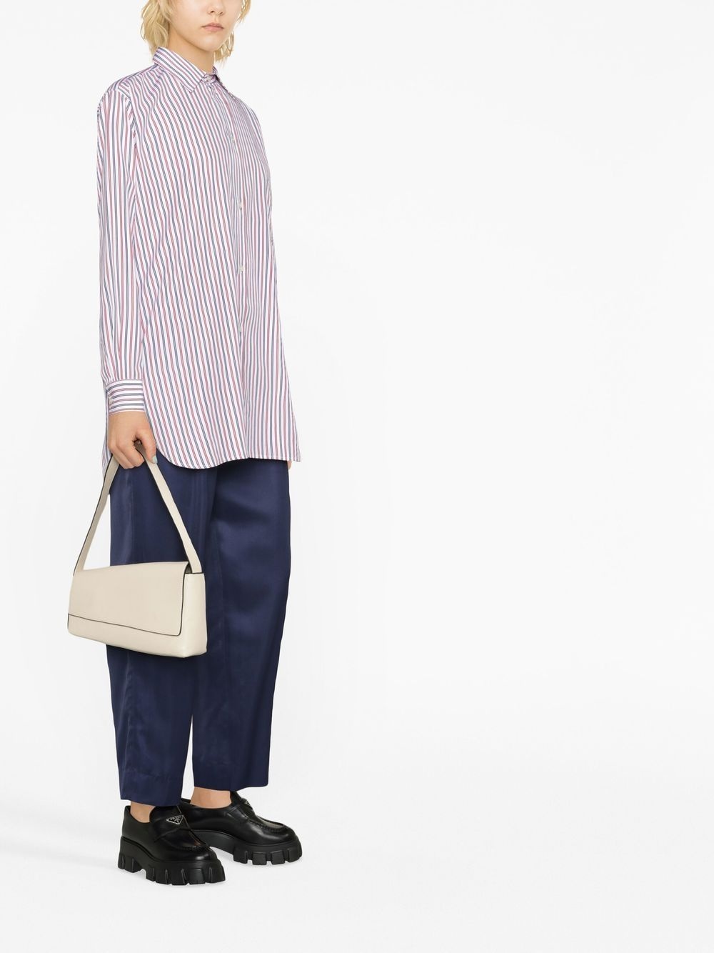 stripe long-sleeved shirt - 3