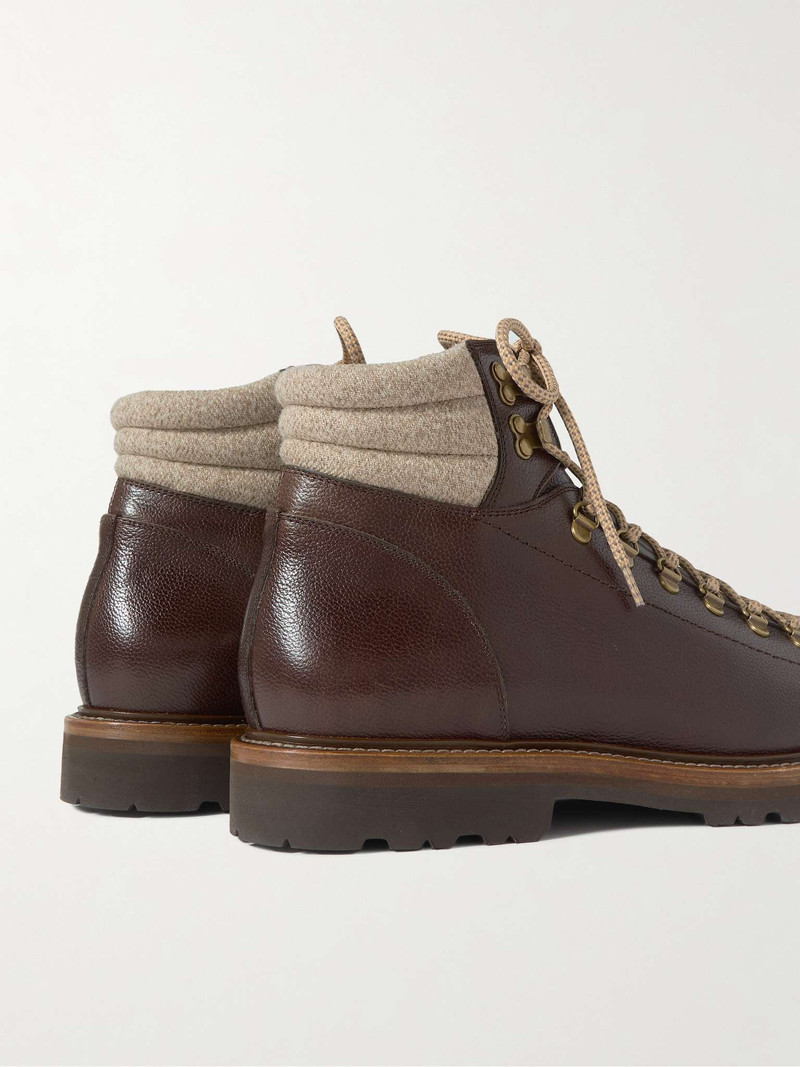 Cashmere-Trimmed Leather Boots 5