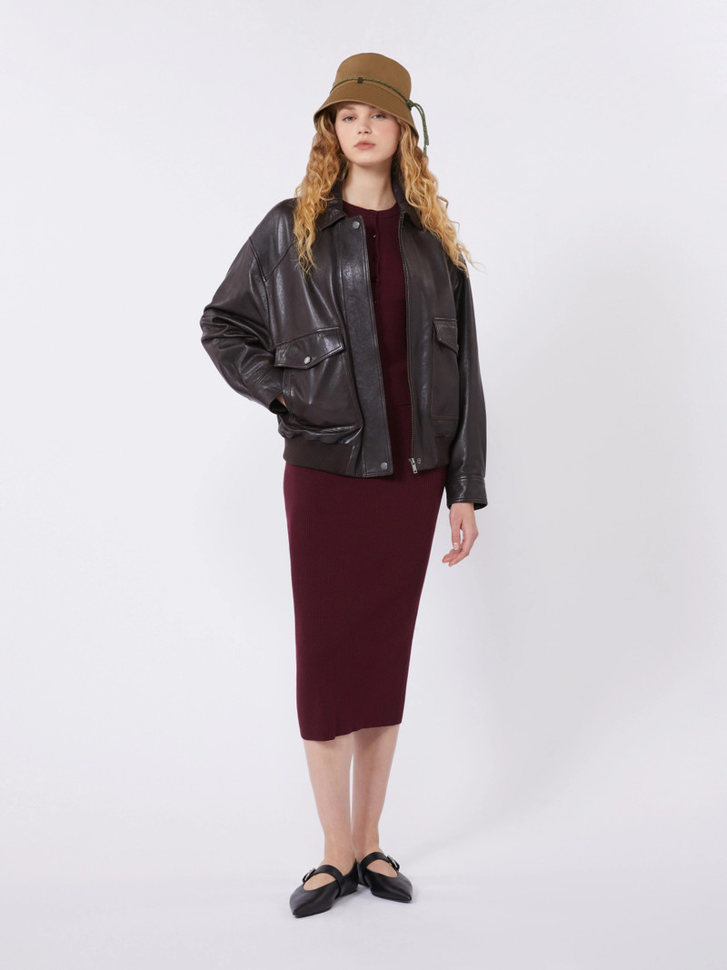 WEEKEND Max Mara Viscose pencil skirt - BORDEAUX outlook
