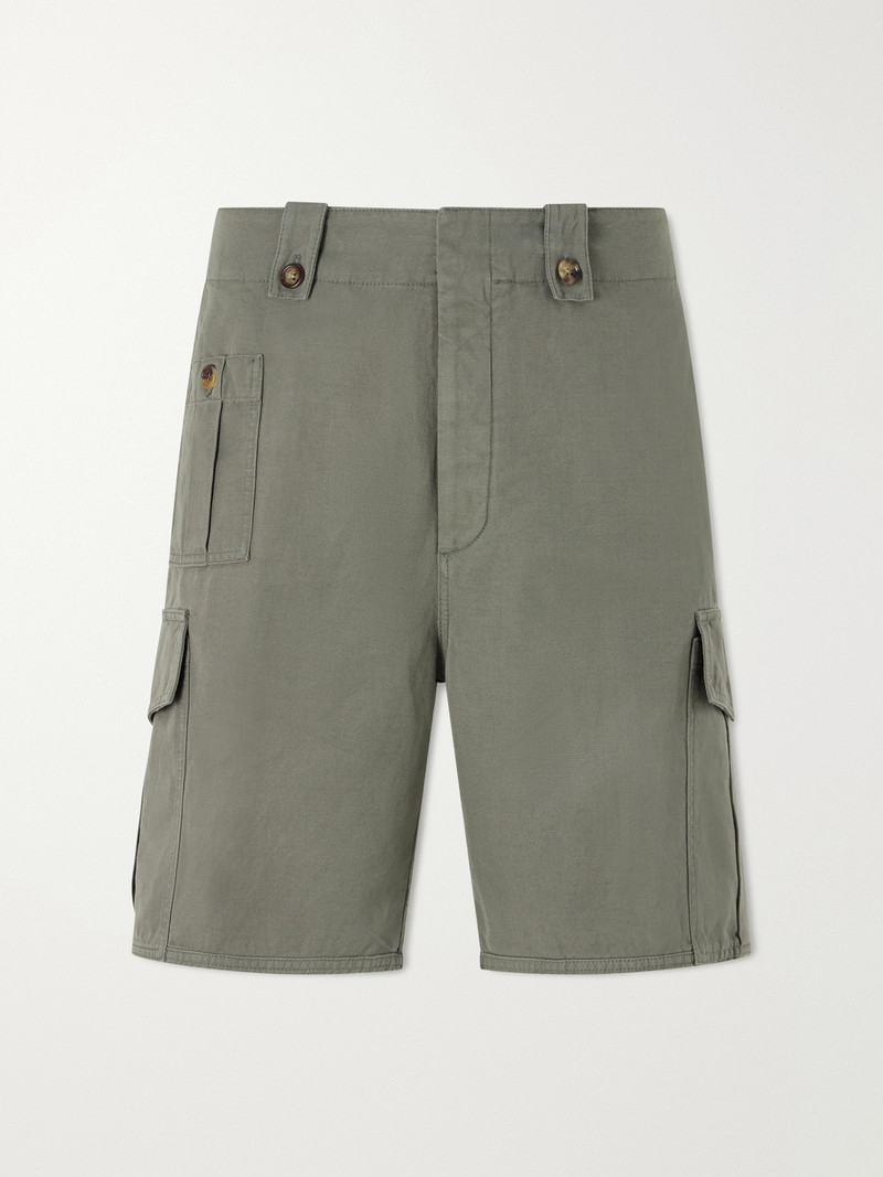 Straight-Leg Cotton and Linen-Blend Canvas Bermuda Shorts 1
