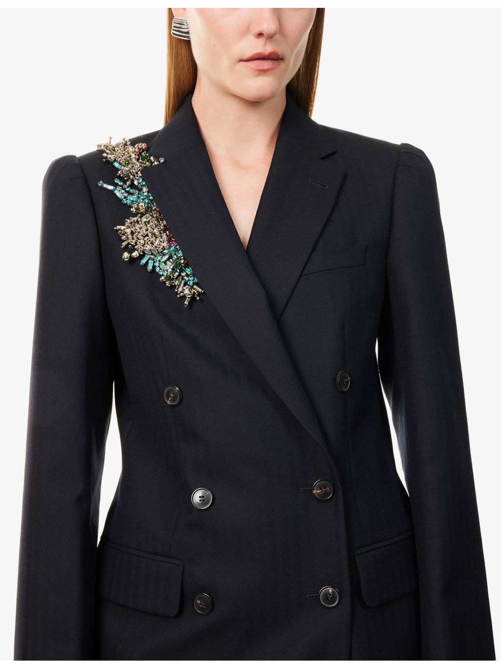 Bafy Crystal-Embellished Double-Breasted Wool Jacket - 5