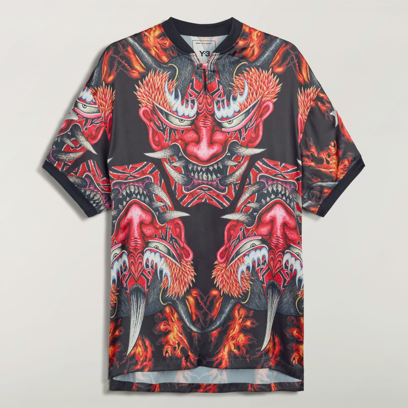 Y-3 RED SATIN GRAPHIC JERSEY 1