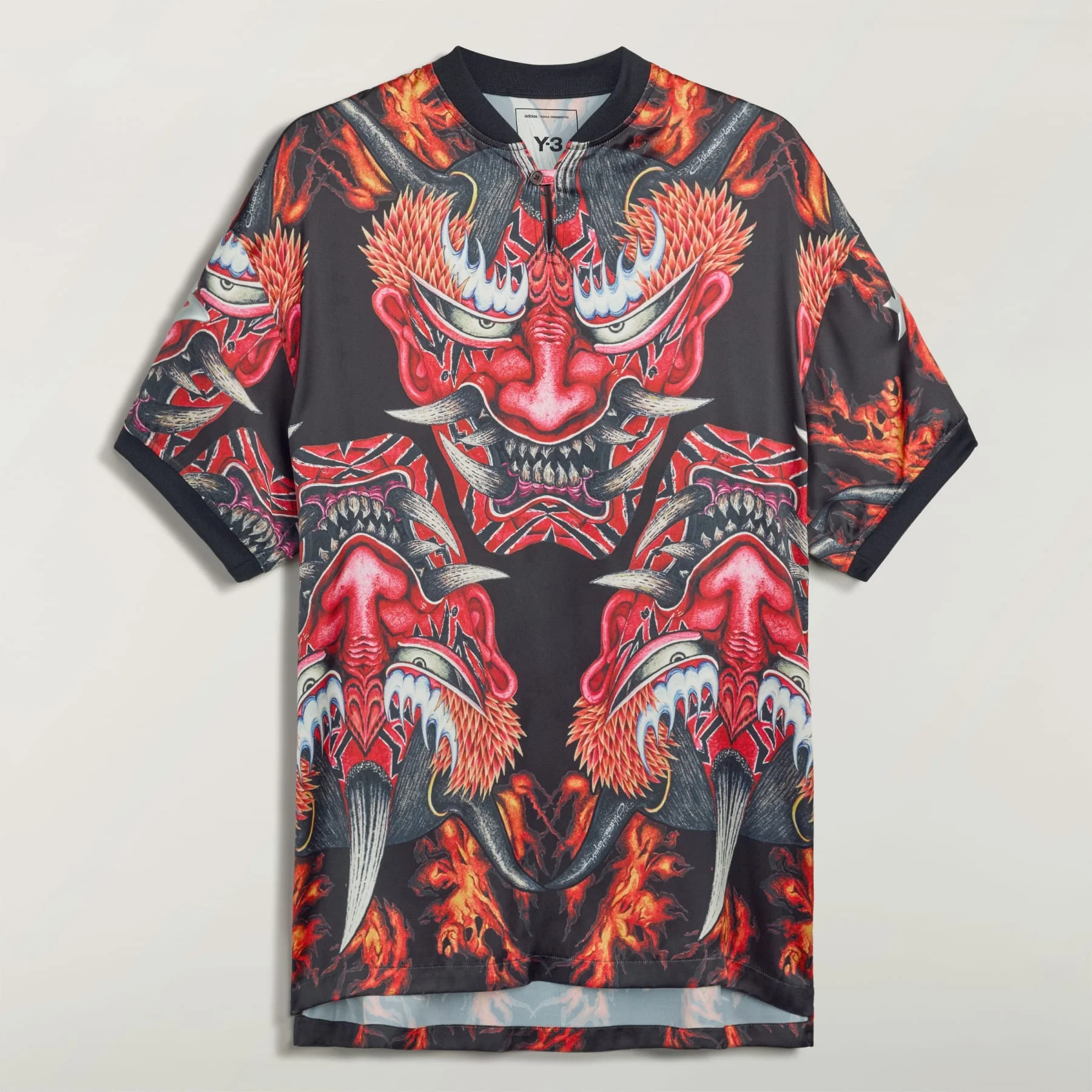 Y-3 RED SATIN GRAPHIC JERSEY - 1