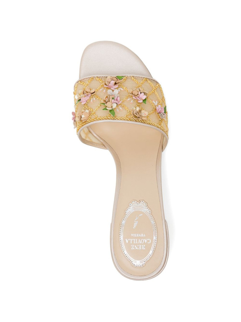 floral appliquéd heeled sandals 4