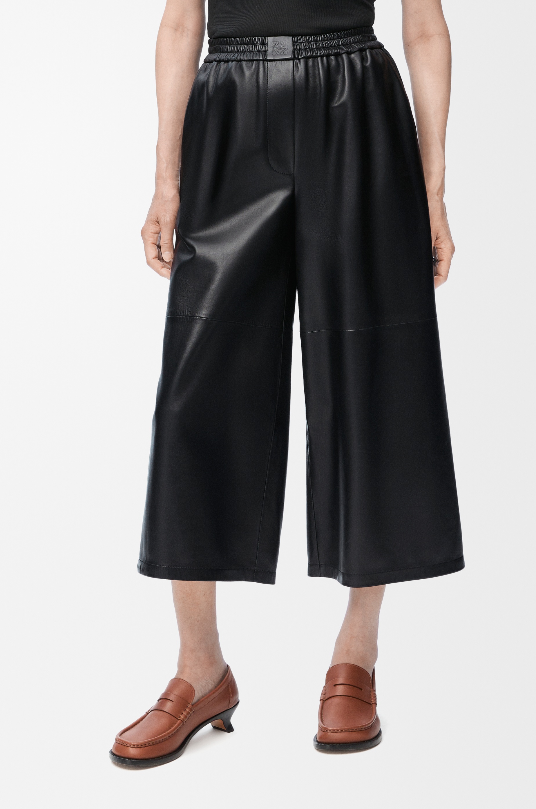 Cropped trousers in nappa lambskin - 2