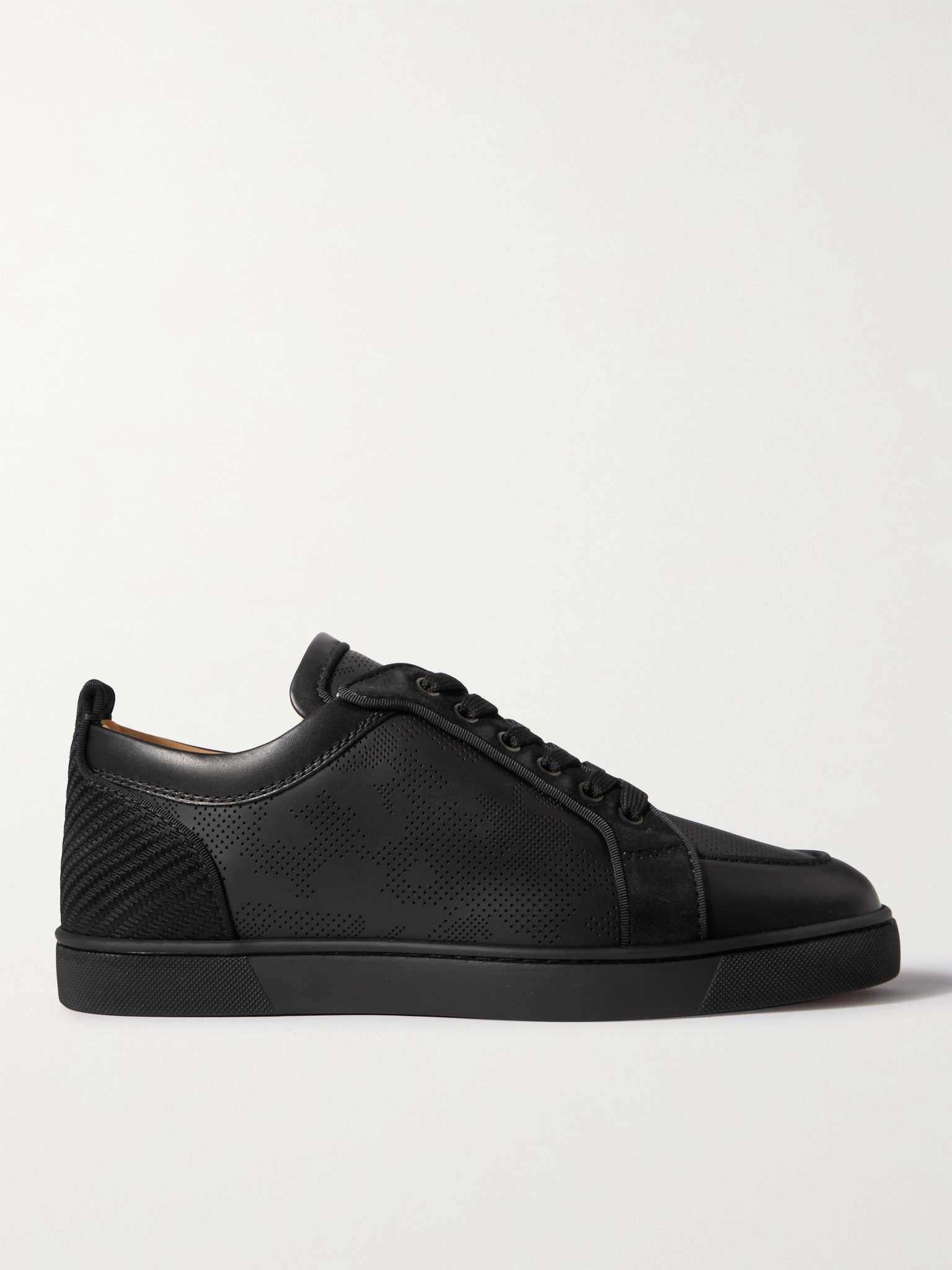 Rantulow Grosgrain-Trimmed Perforated Leather Sneakers - 1