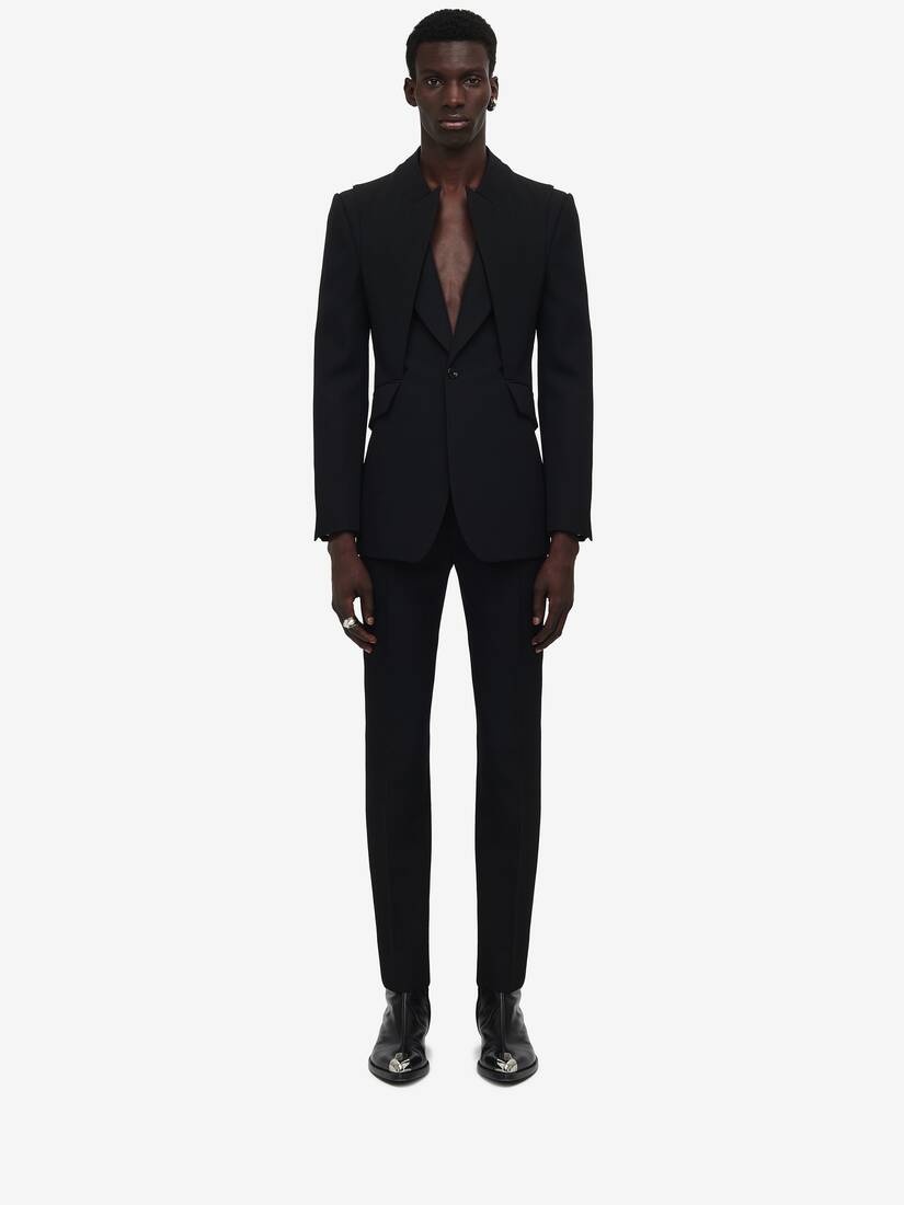 Alexander McQueen Men's Reconstructed Layered Jacket in Black 