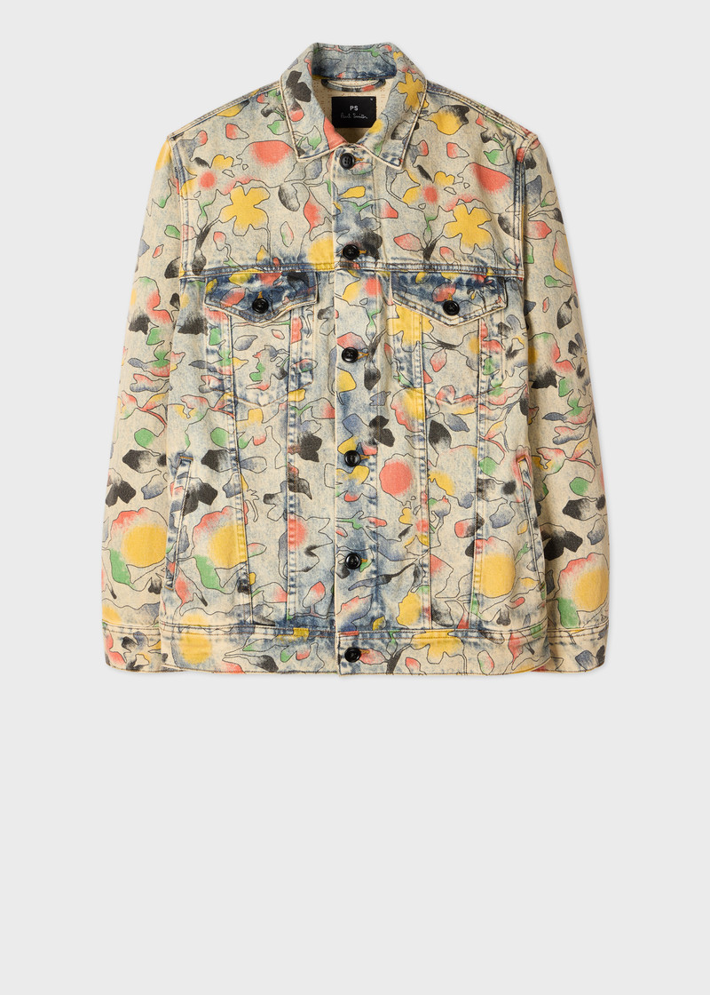 'Good Fortune Floral' Print Denim Jacket 1