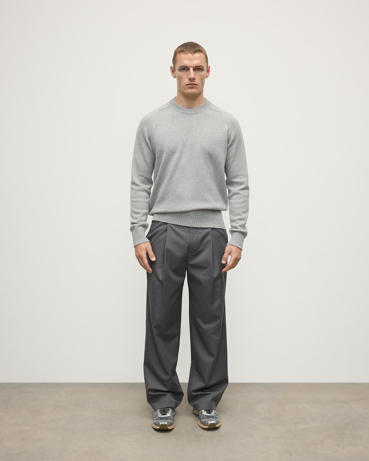 Superfine Merino Relaxed Grey Jumper - 2