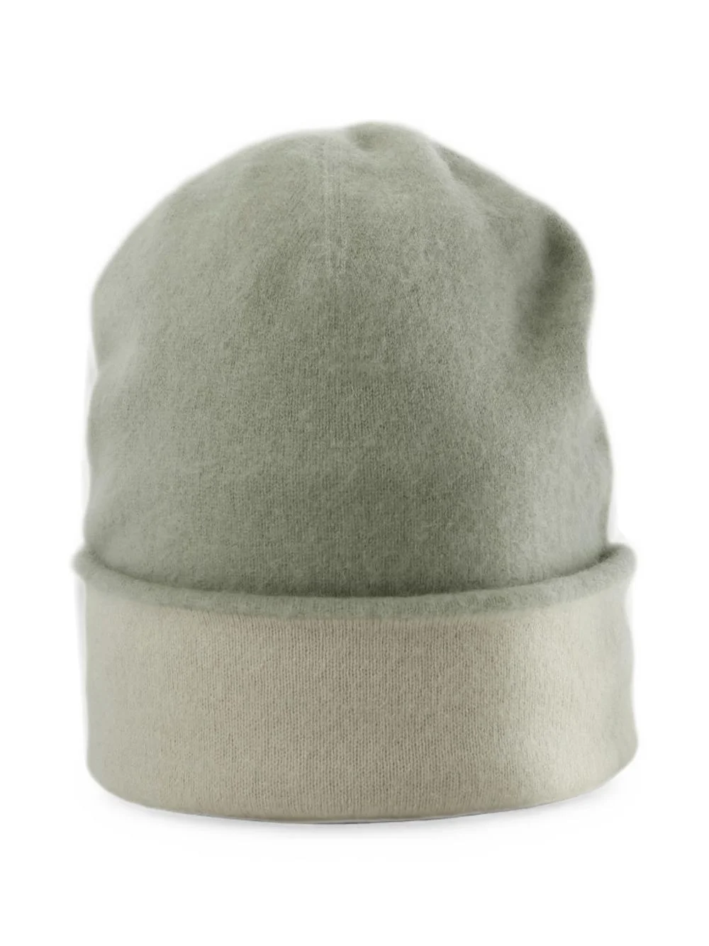two-tone knitted beanie hat - 1