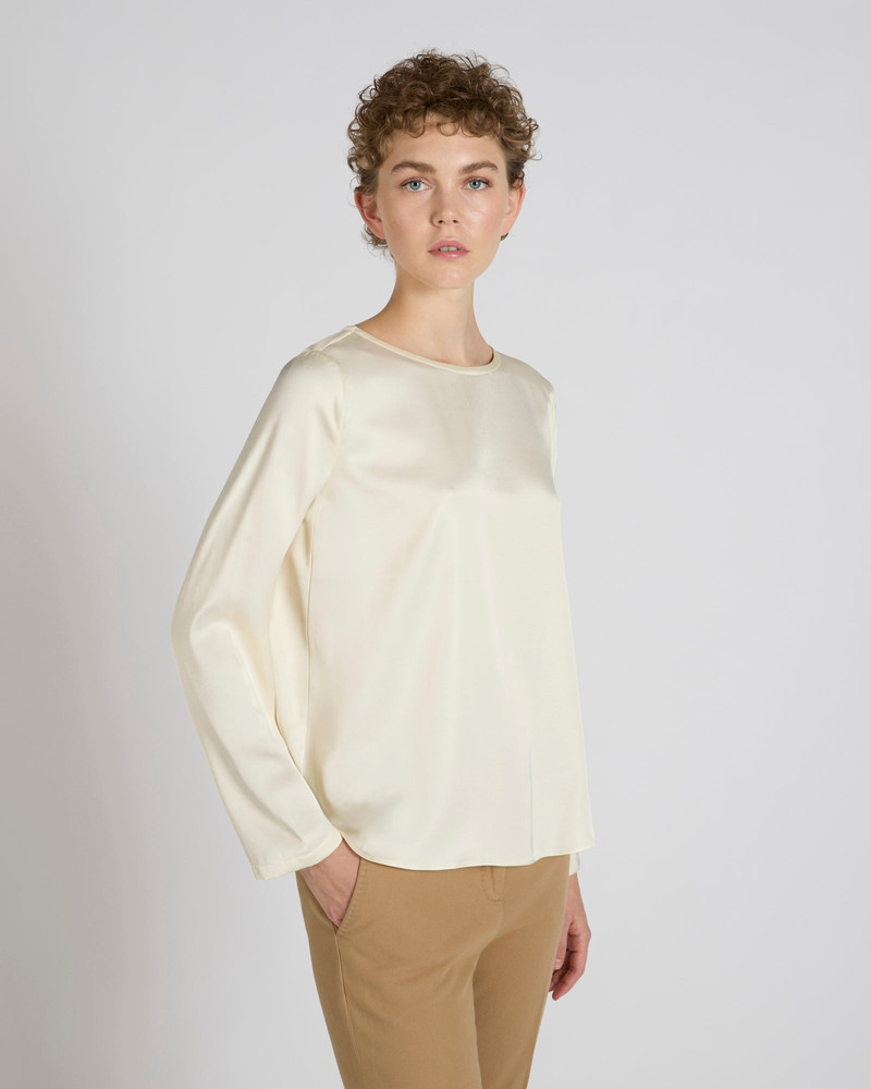 SLOWEAR Wide fit shiny satin shirt outlook
