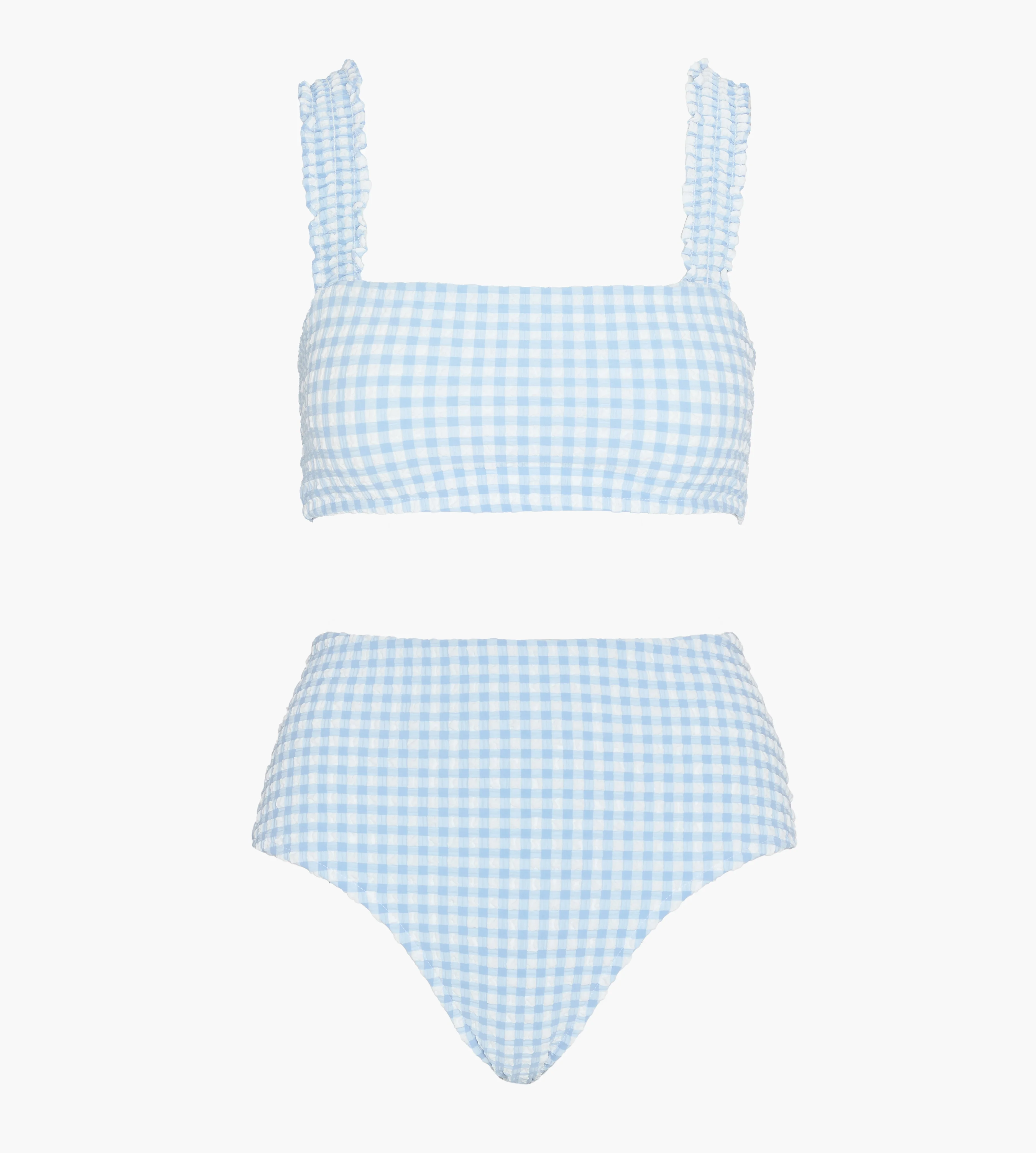 The Teagan Bikini Set - Blue Gingham - 1