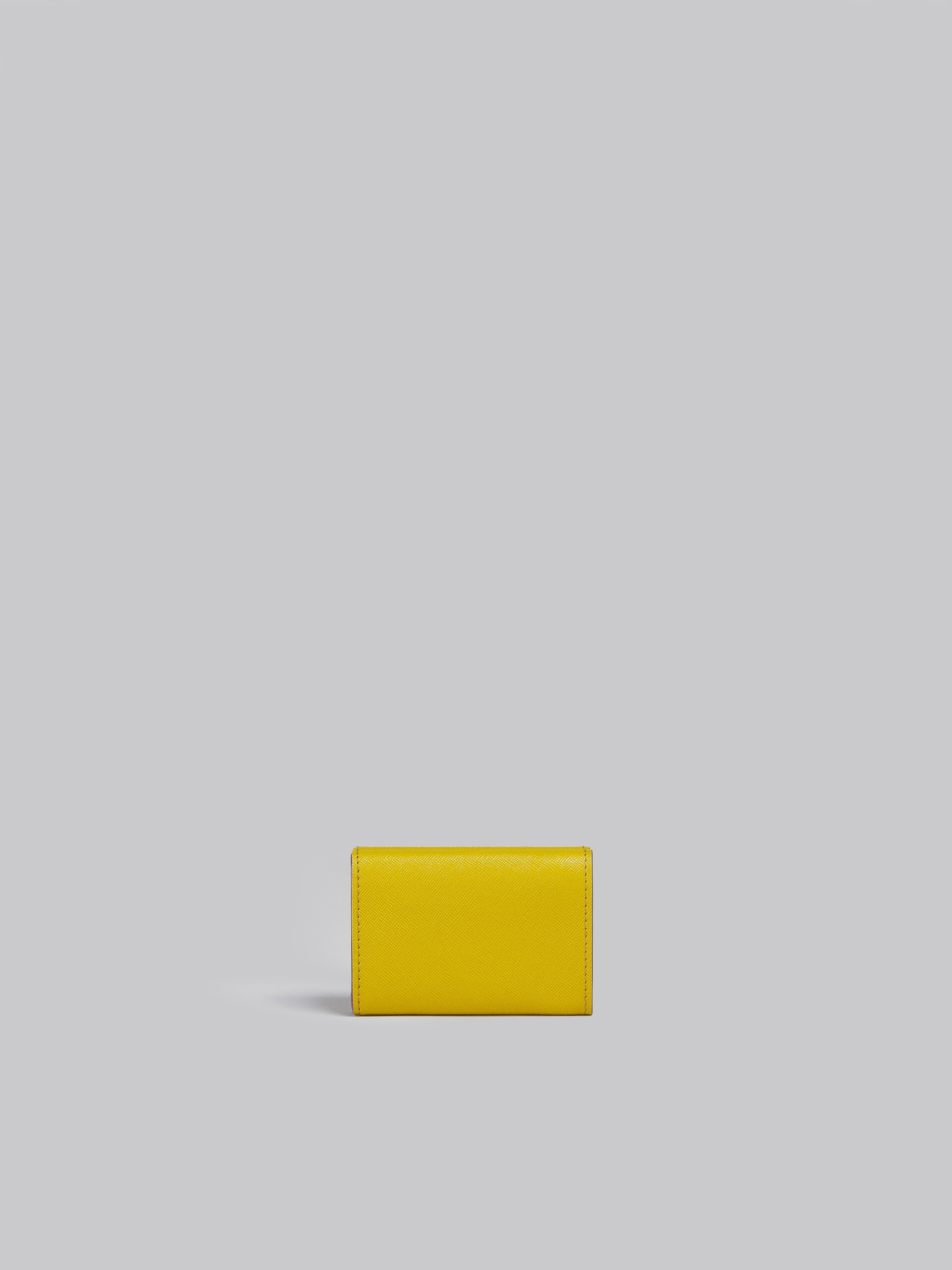 YELLOW SAFFIANO LEATHER TRI-FOLD WALLET - 3
