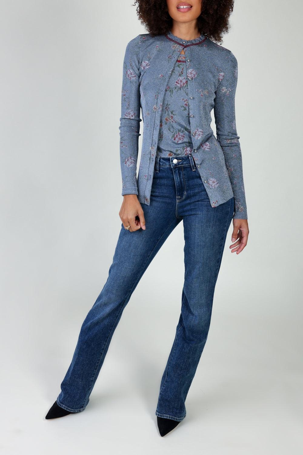 FLORAL CREWNECK CARDIGAN - 2