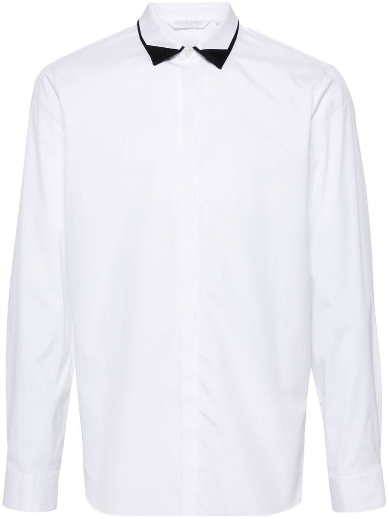 contrasting-collar cotton shirt 1