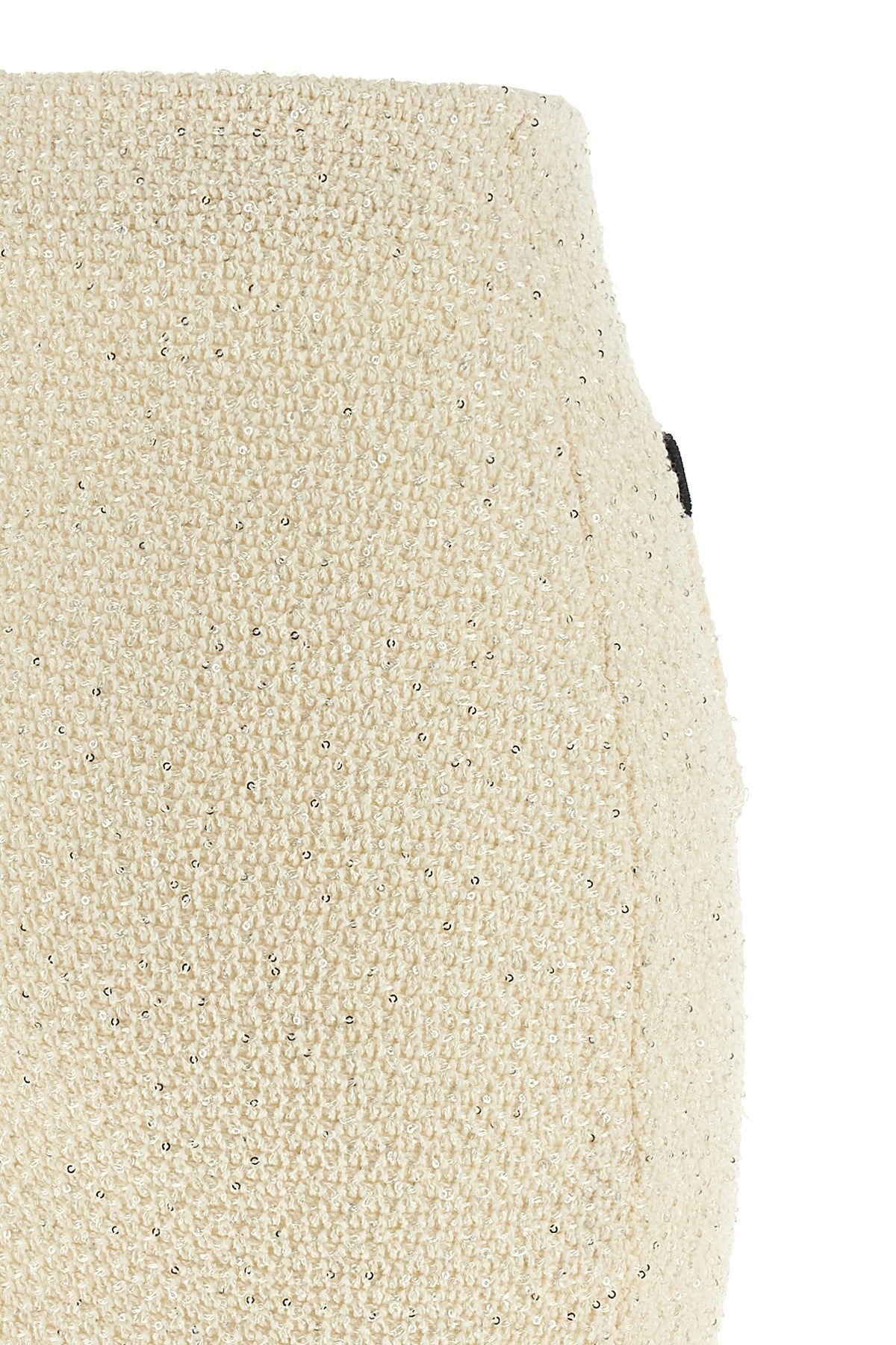 'Cream Sequin Knit Mini' skirt - 5