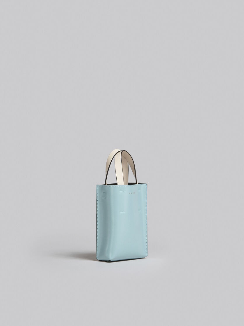 MUSEO NANO BAG IN WHITE LIGHT BLUE AND ORANGE LEATHER - 6