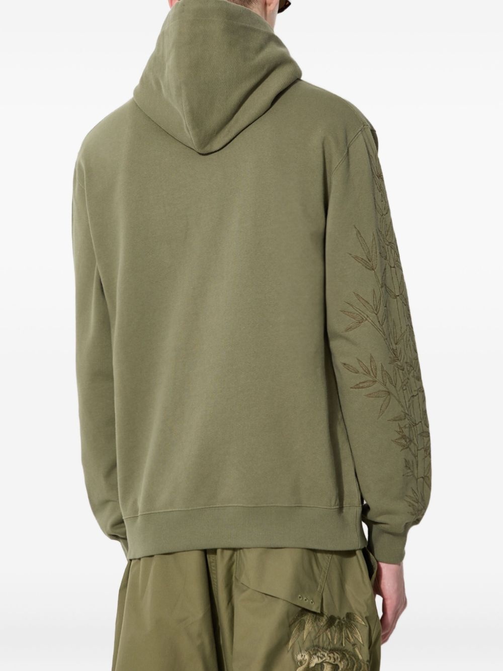 bamboo-sleeve embroidered hoodie - 4