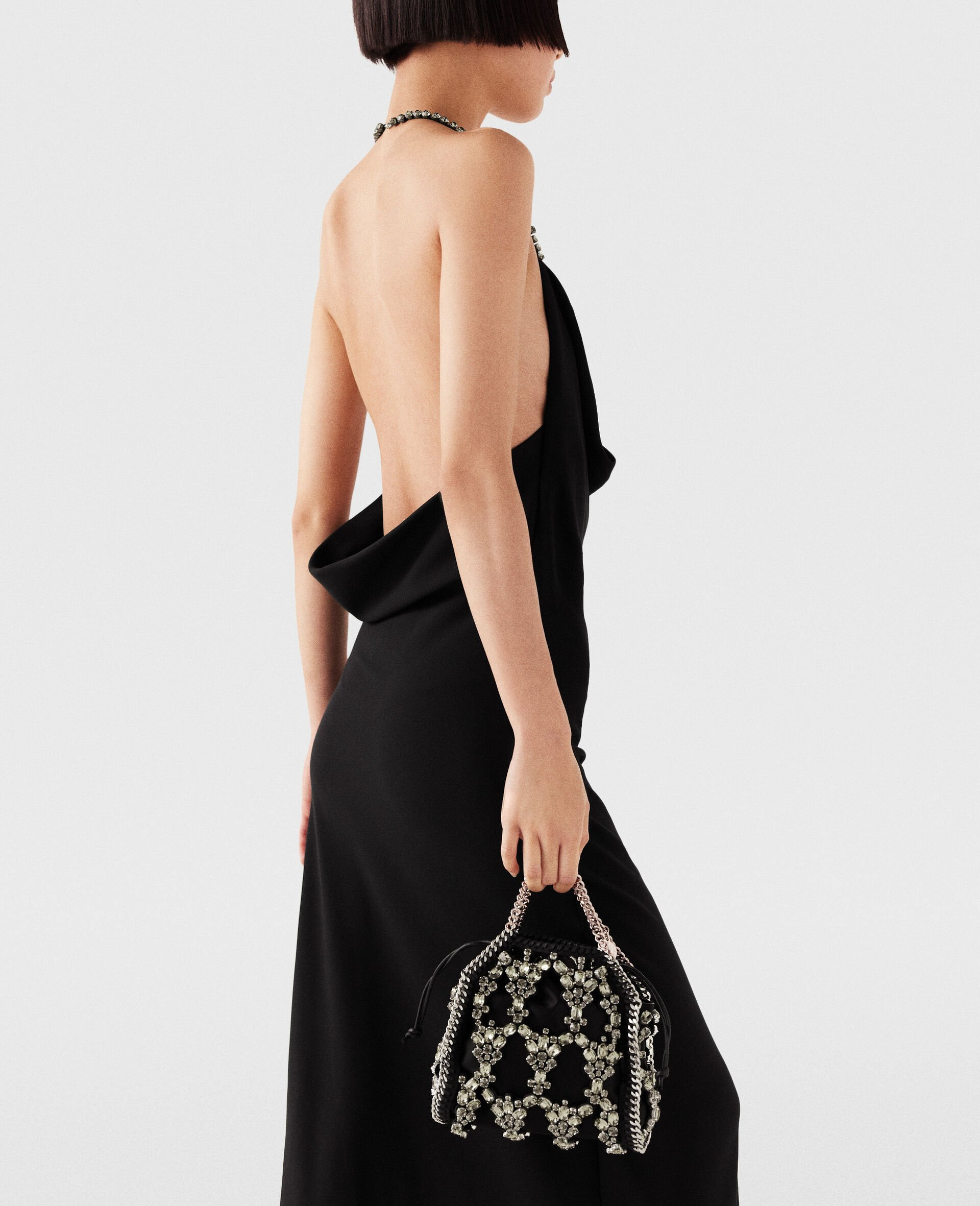 Plunge Crystal Halterneck Maxi Dress - 7