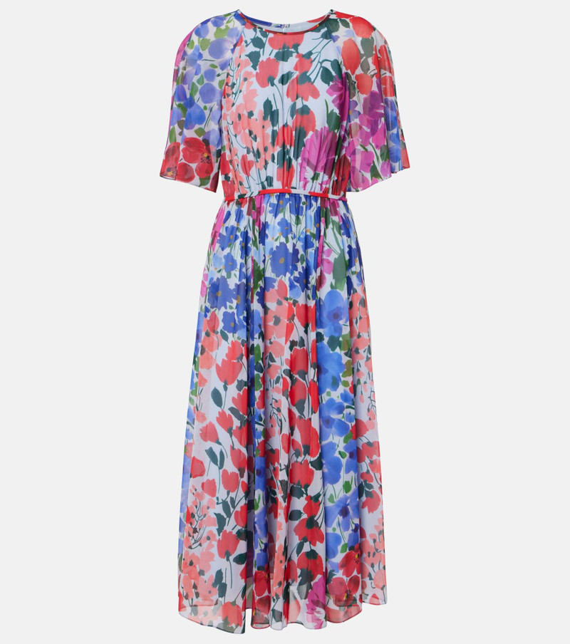 Floral gathered midi dress - 1