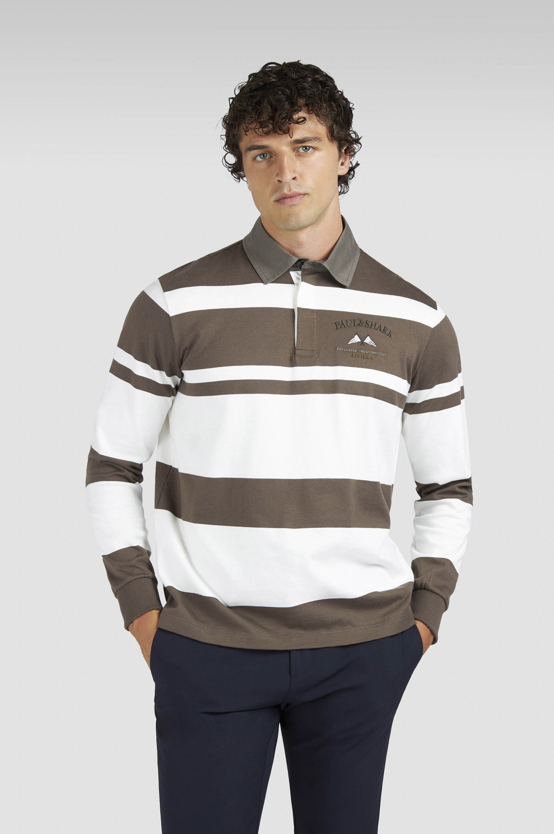 COTTON JERSEY RUGBY POLO SHIRT WITH EMBROIDERY - 7