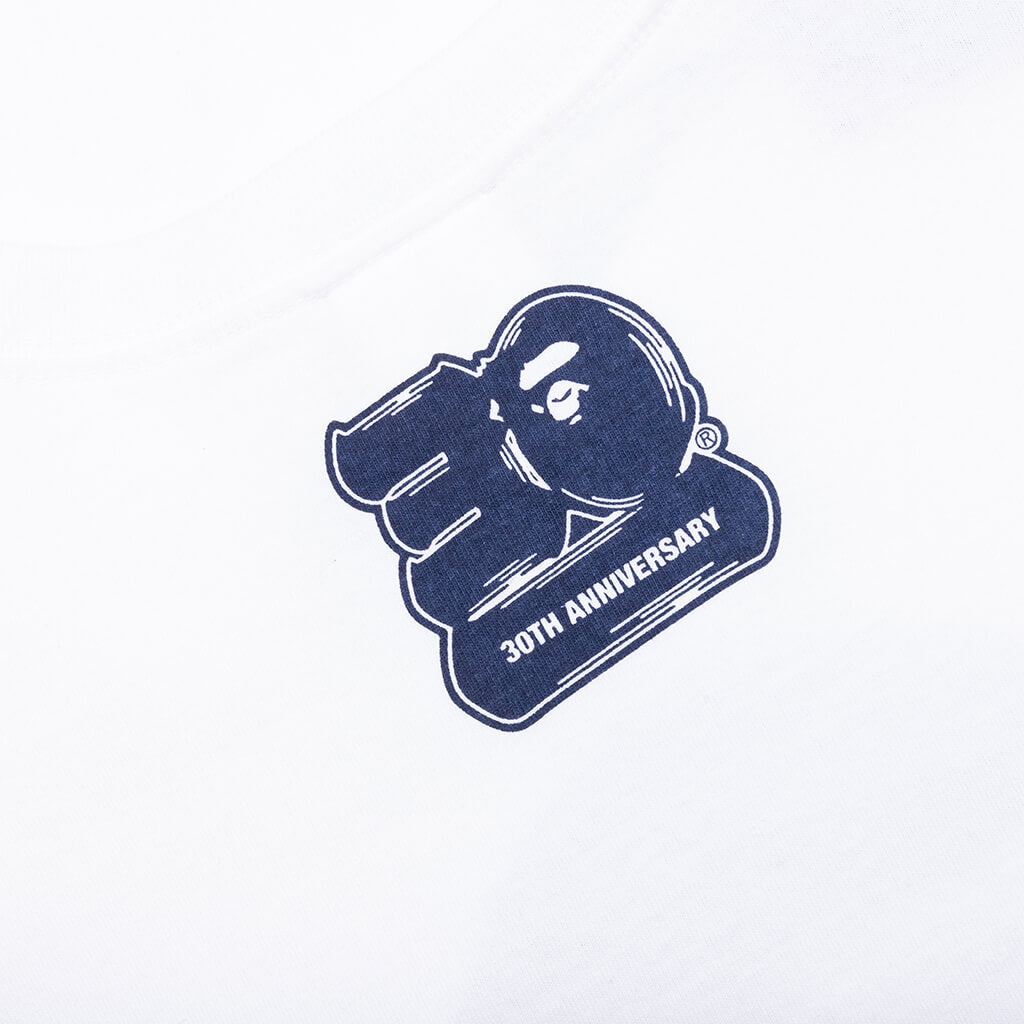 BAPE 30TH ANNIVERSARY TEE #1 M - WHITE/NAVY - 4