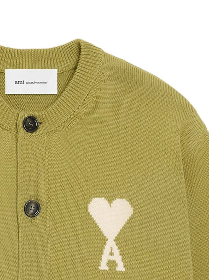 AMI Paris Ami de Coeur intarsia-logo cardigan outlook