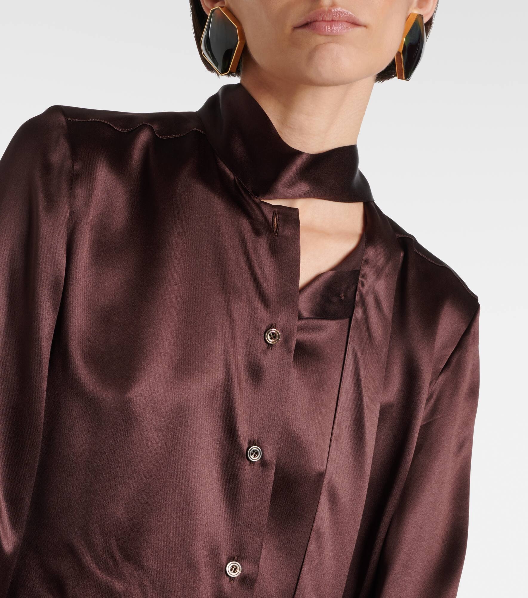 Silk charmeuse shirt - 4