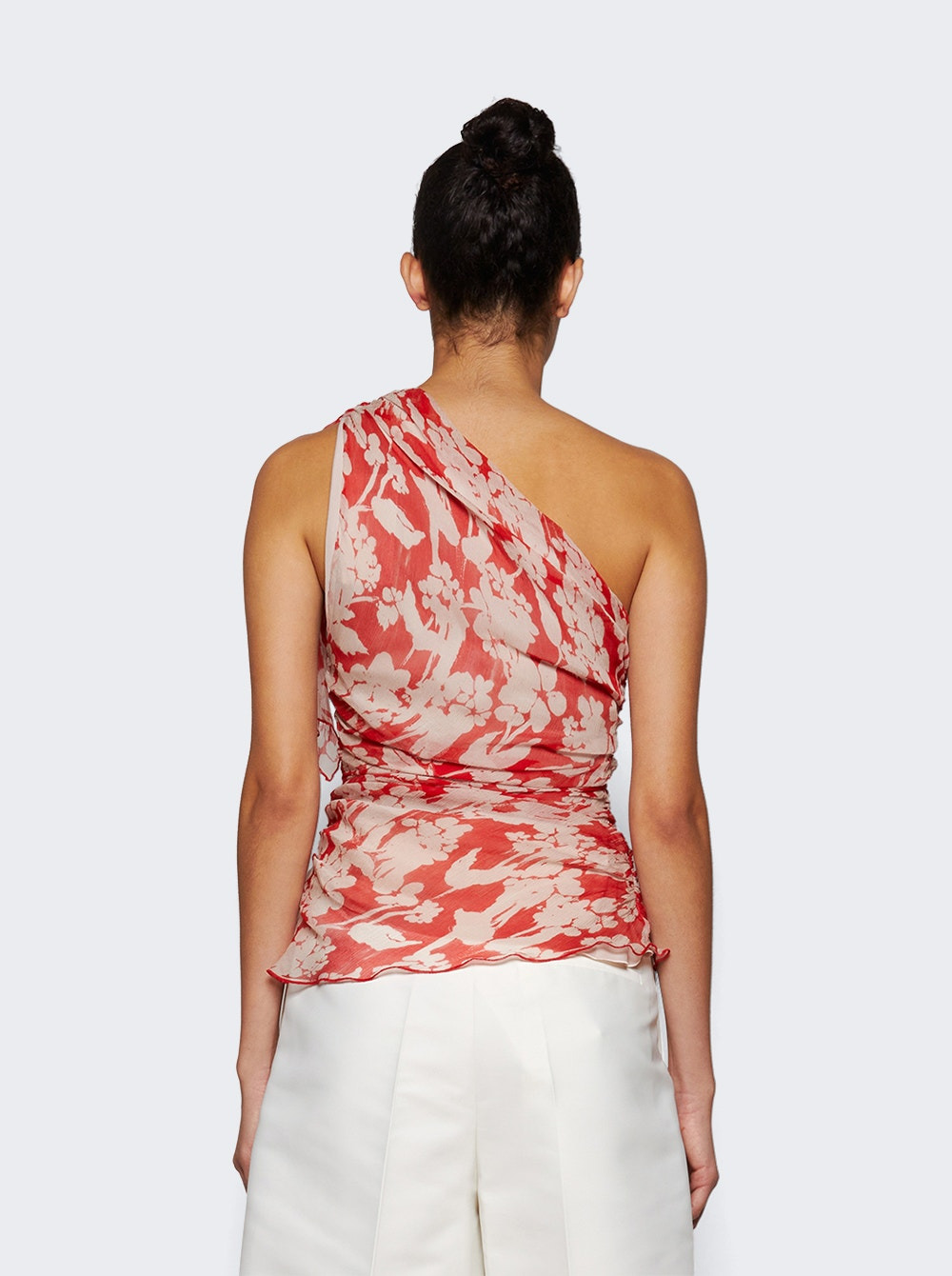 One Shoulder Draped Top Chilli And Blush - 4