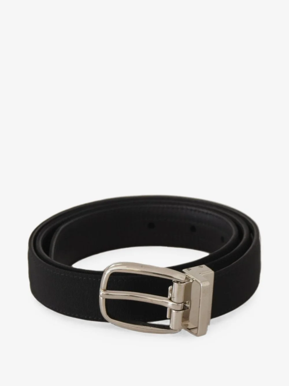 woven-texture leather-trim belt - 1