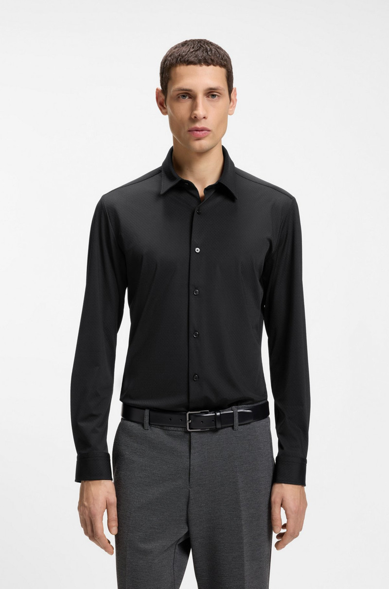 PERFORMANCE-STRETCH SLIM-FIT SHIRT IN STRUCTURED JERSEY 5