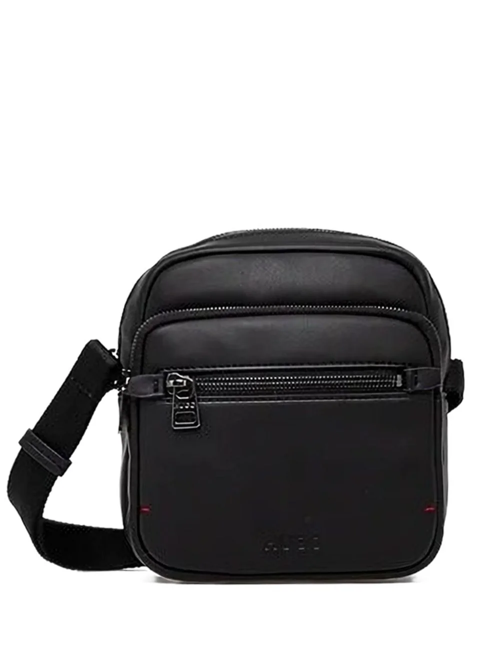 zip-fastening faux-leather messenger bag - 1