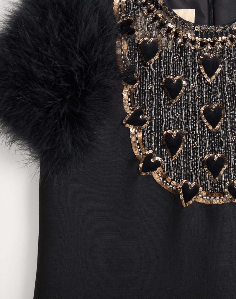 EMBROIDERED CREPE COUTURE SHORT DRESS 7