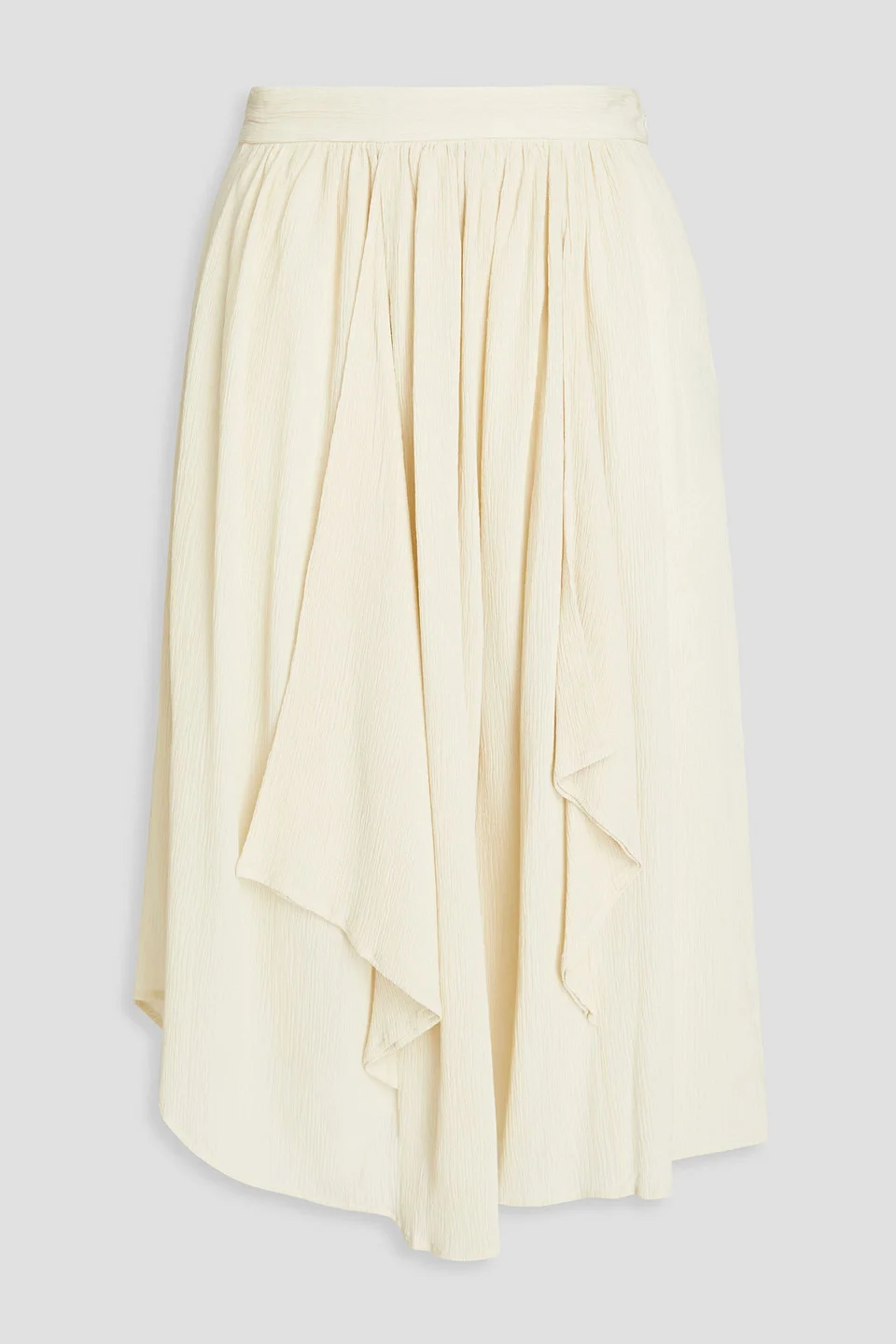 Darnae cotton and silk-blend crepon midi skirt - 1