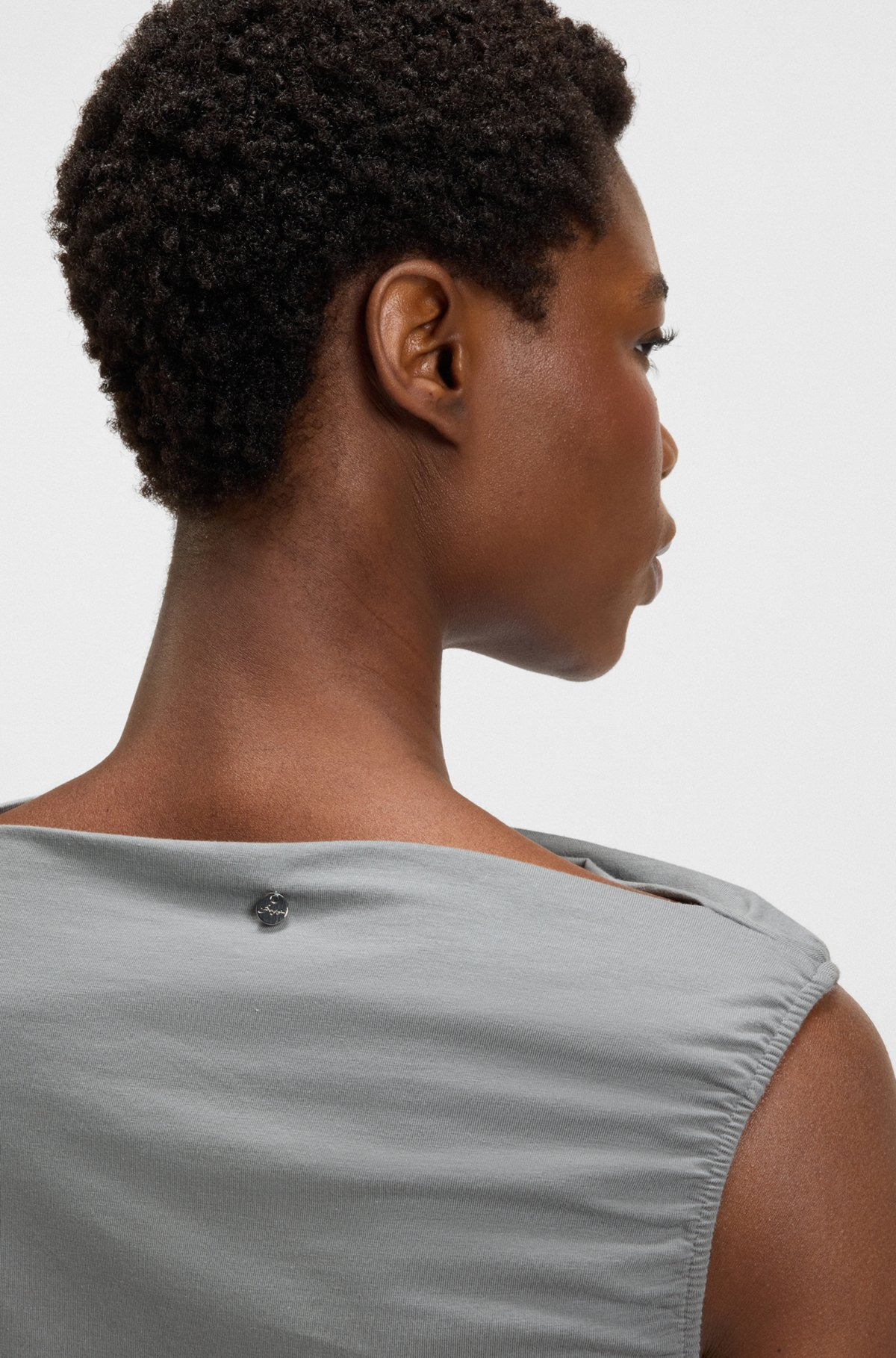 DRESS WITH ASYMMETRIC NECKLINE - 6