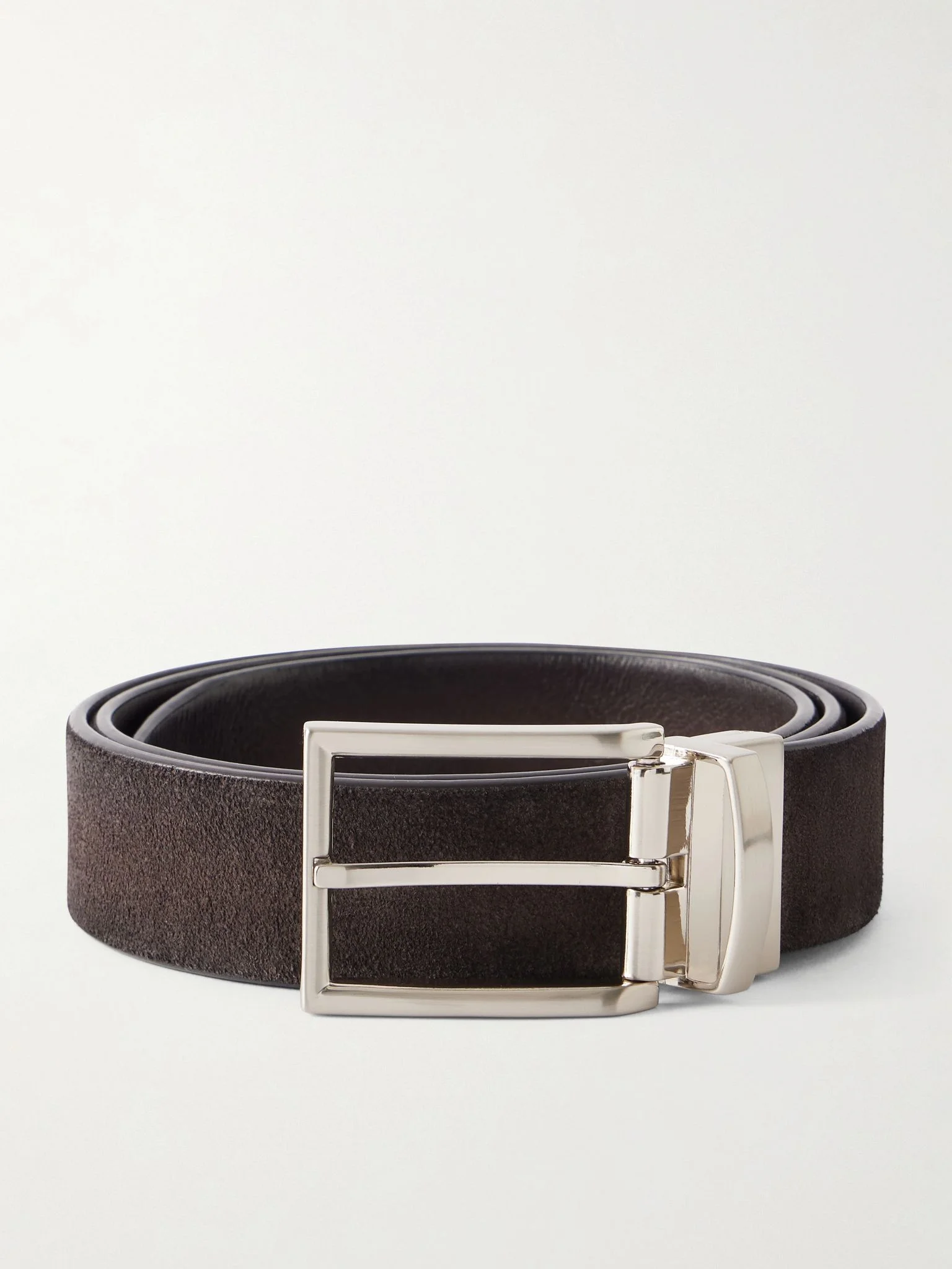3.5cm Suede Belt Brown - 1