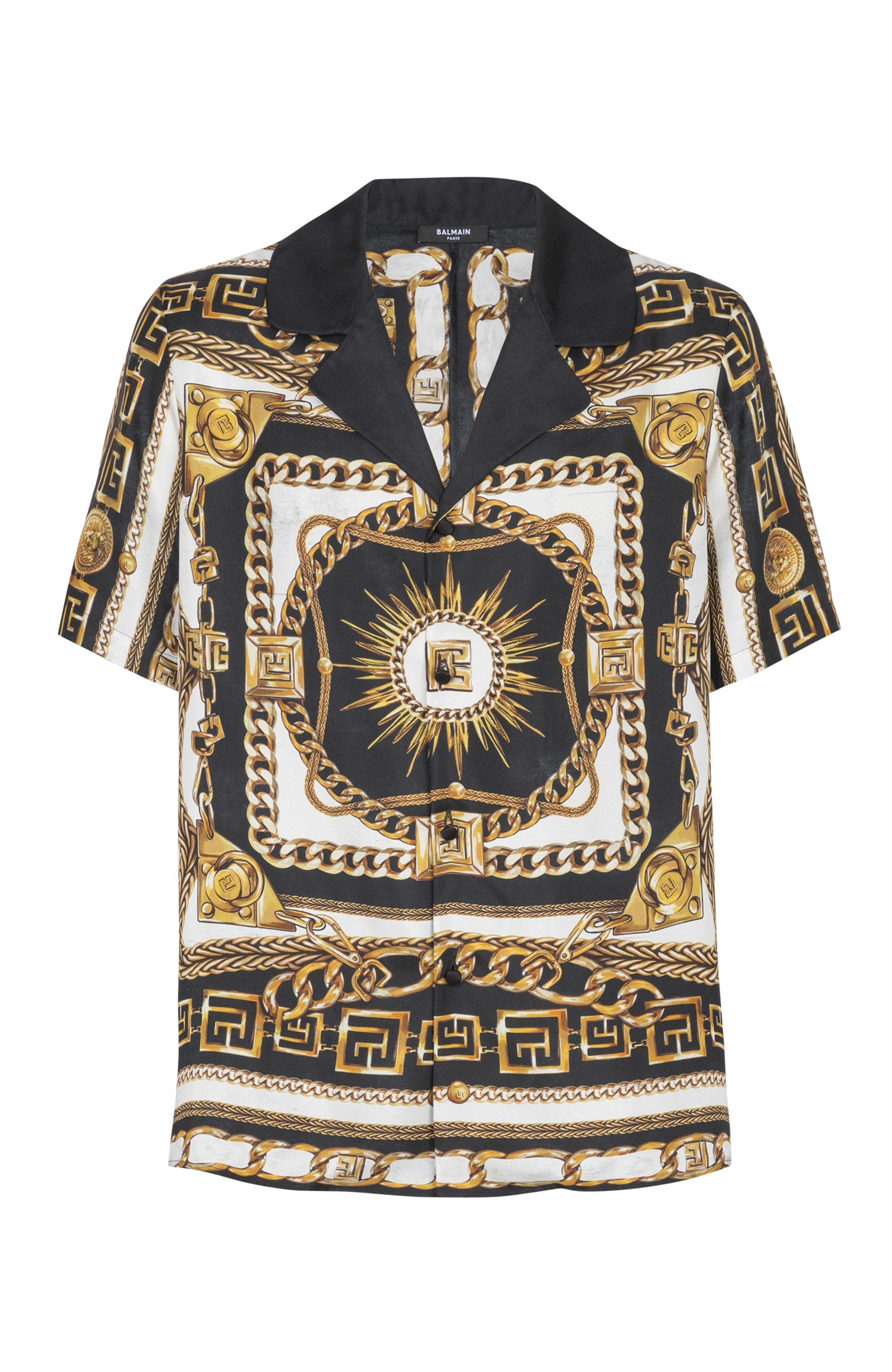 Balmain Printed pyjama shirt with Foulard Chaînes pattern in Multicolor at Nordstrom - 1