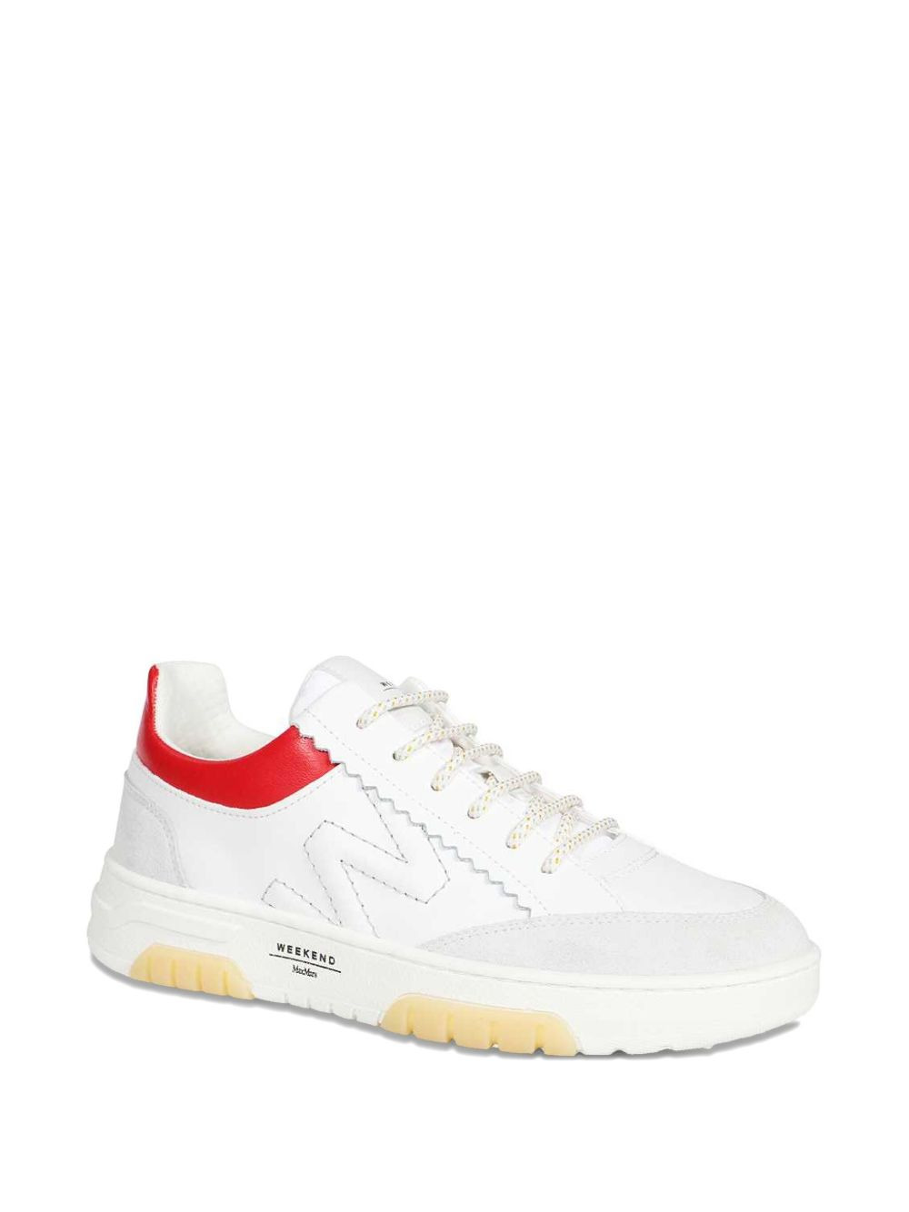 leather scallop-trim sneakers - 2