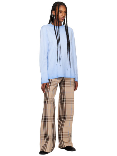 MSGM Beige Check Trousers outlook